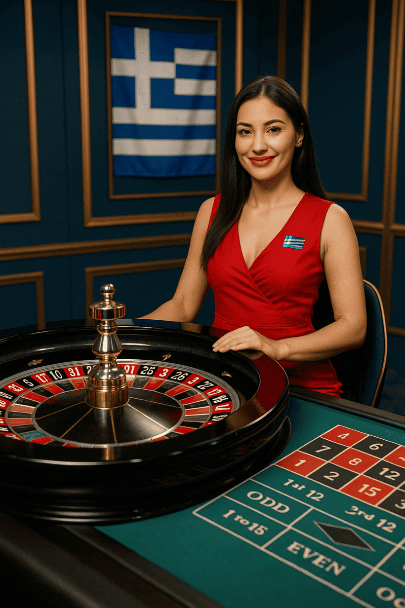 Ζωντανό τραπέζι ρουλέτας με Έλληνα dealer